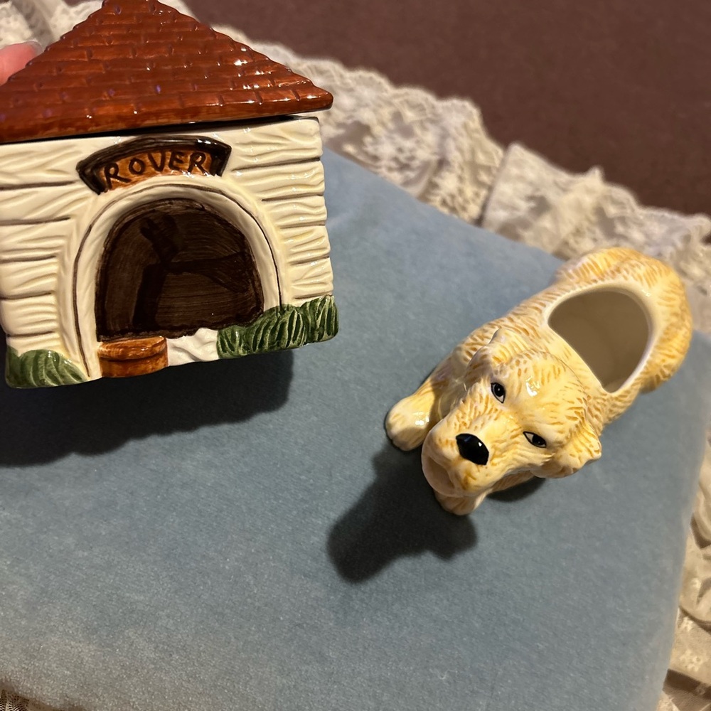 Block Gear creamer & sugar dish golden retriever lab creamer house sugar